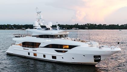A yacht anchored near a beautiful European Mediterranean coast